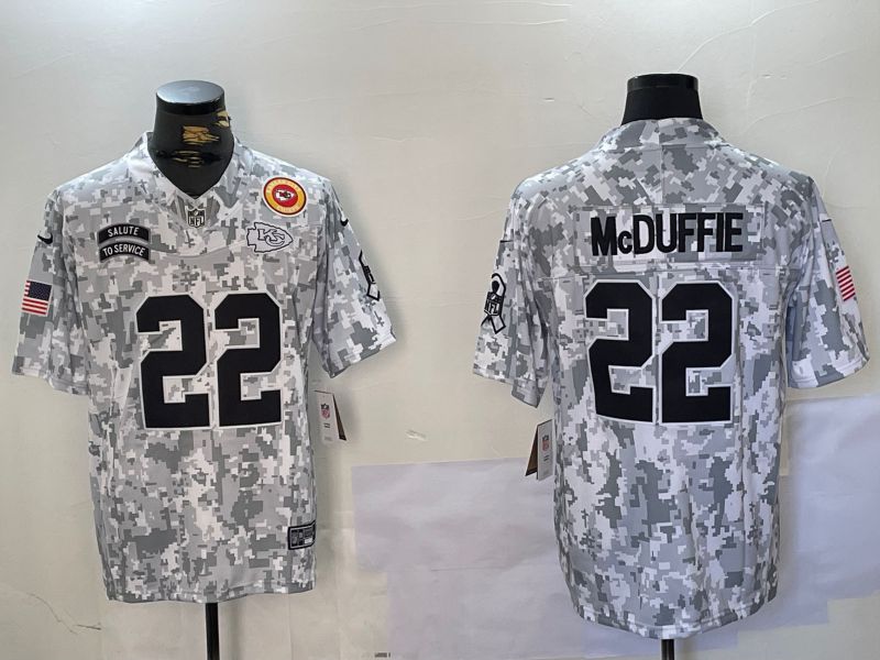 Men Kansas City Chiefs 22 Mcduffie Nike Arctic Camo 2024 Salute to Service Limited NFL Jersey style 2